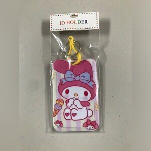Cute Pink and White ID Holder with Character Design